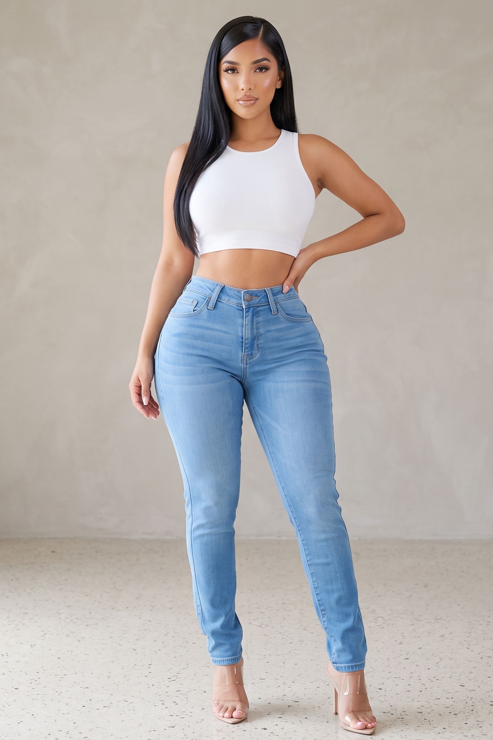 18774LT-MEDIUM WASHED SKINNY JEAN, Contents: