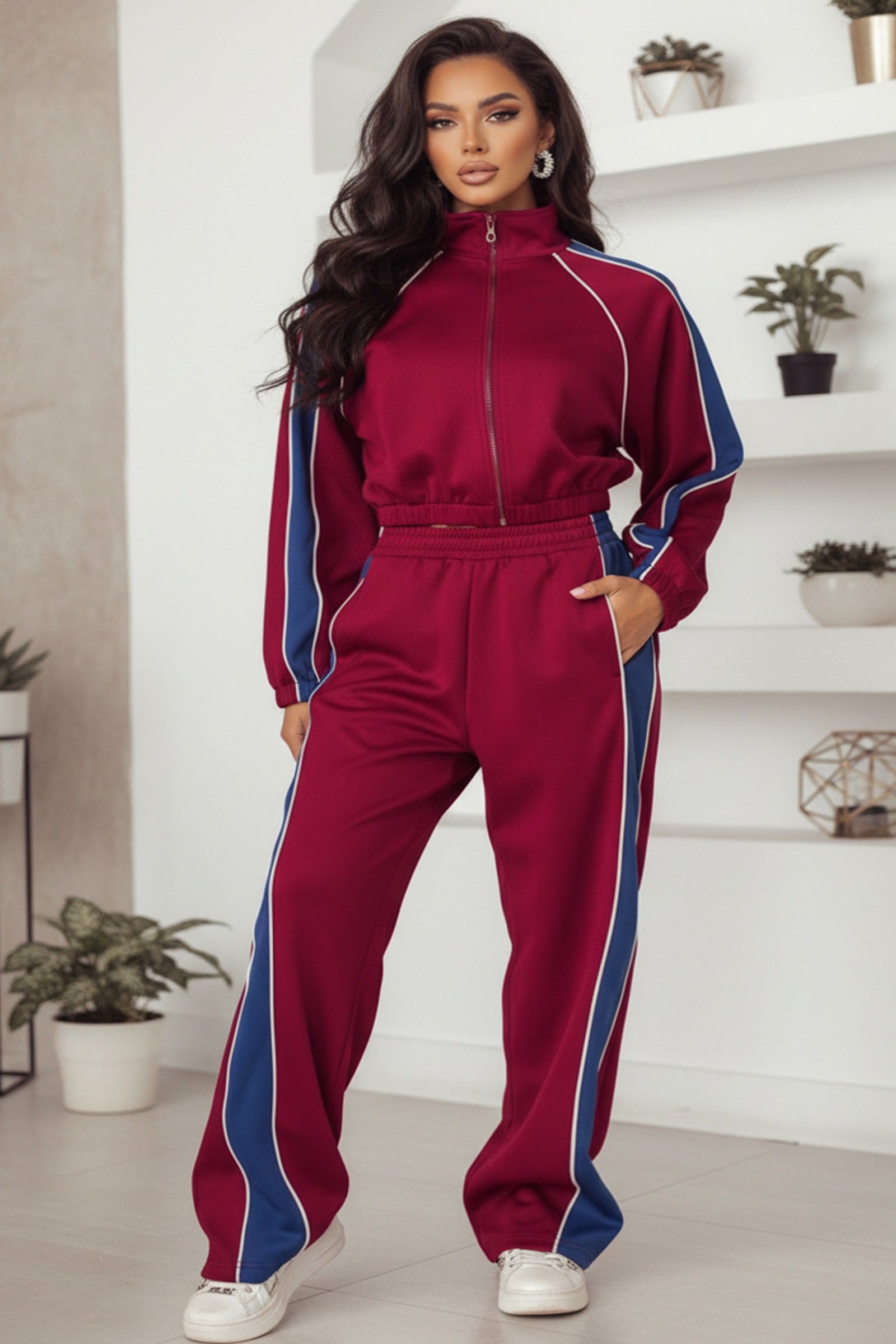 A.07/08- COLOR CONTRAST CASUAL LOUNGE WEAR TRACKSUIT SET, Contents: